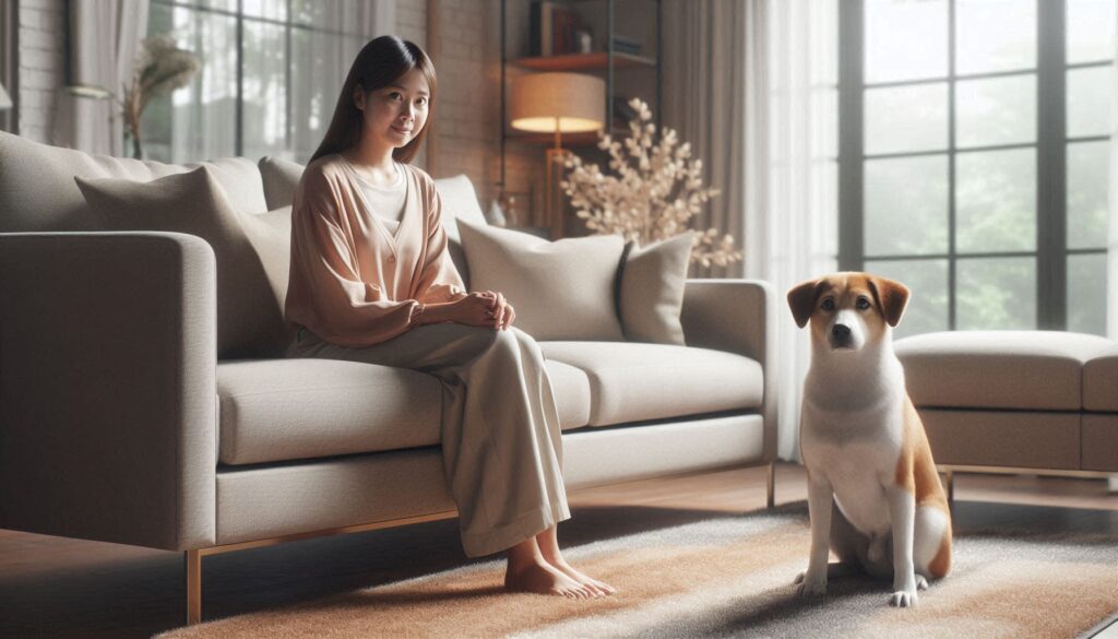 강아지 갑자기 공격적인 이유 상황에서 보호자에게 경계 반응을 보이는 모습