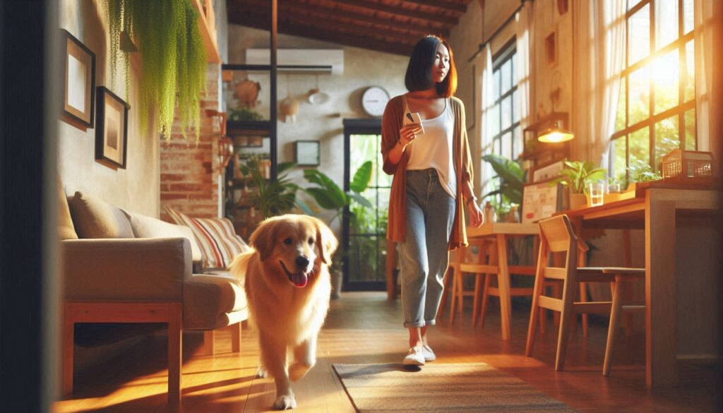 강아지 보호자 따라다니는 이유 상황에서 보호자를 따라 이동하는 모습