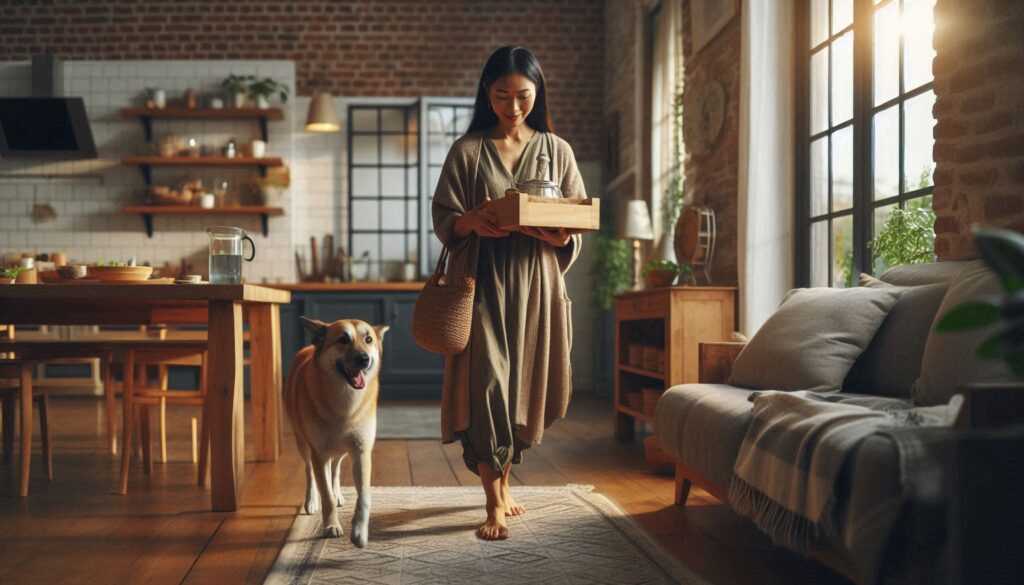 강아지 보호자 따라다니는 이유 상황에서 보호자를 따라 이동하는 모습