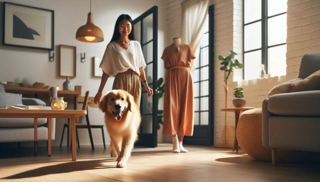 강아지 보호자 따라다니는 이유 상황에서 보호자를 따라 이동하는 모습