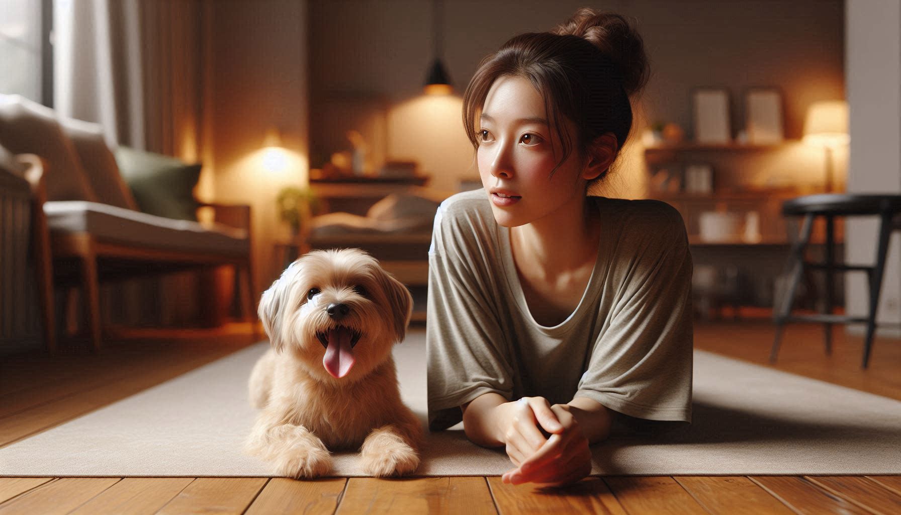 강아지 더울 때 행동으로 헐떡이며 그늘을 찾아 휴식하는 모습