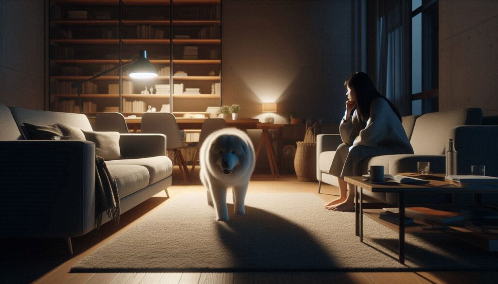 강아지 밤에 안자는 이유를 설명하는 밤에 활동하는 반려견 모습