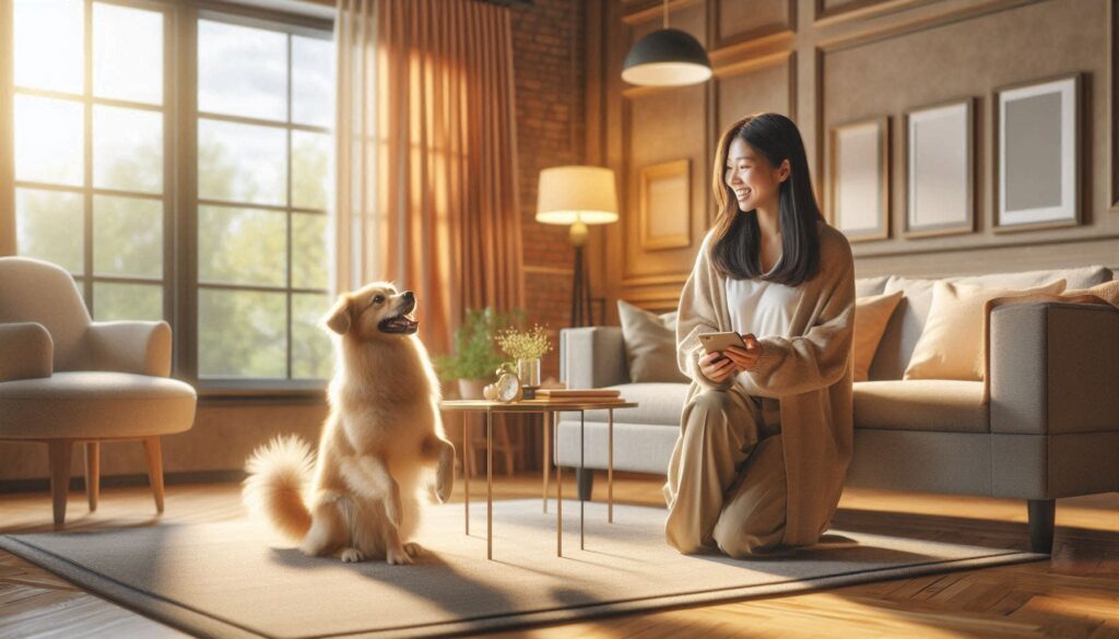 강아지 꼬리 흔드는 이유 상황에서 보호자를 보고 꼬리를 흔드는 모습