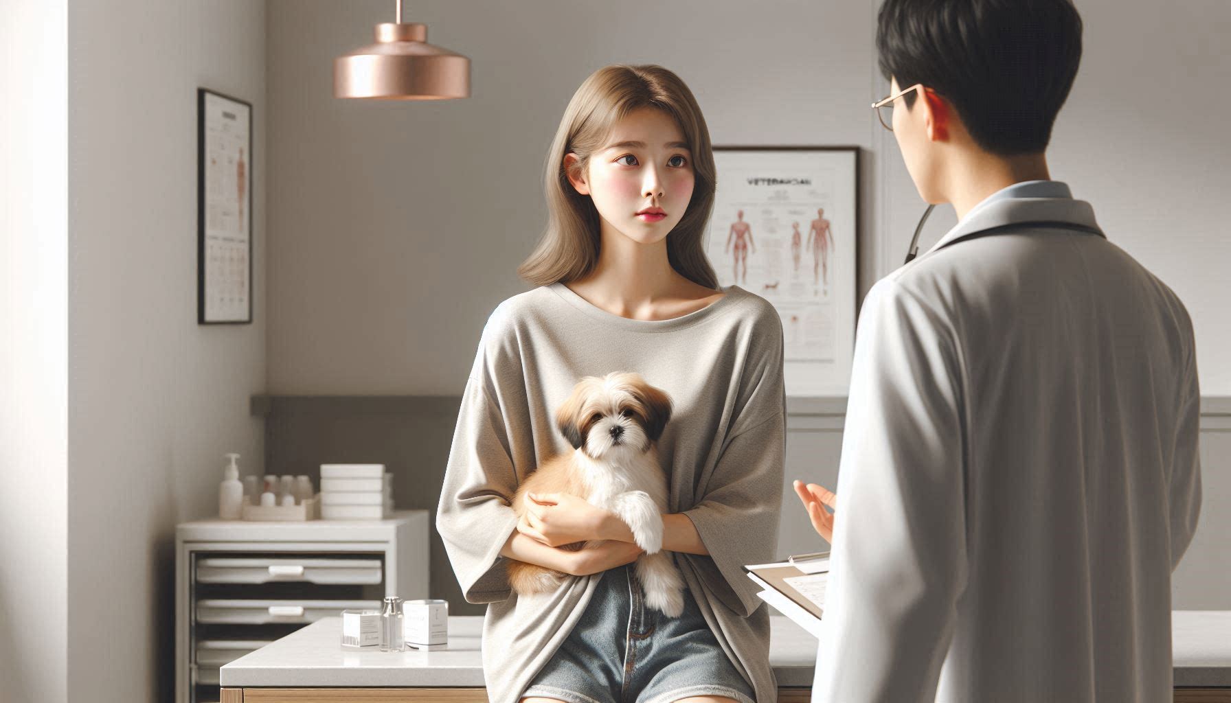 강아지 병원비 평균 비용을 확인하며 진료 항목별 가격을 비교하는 모습