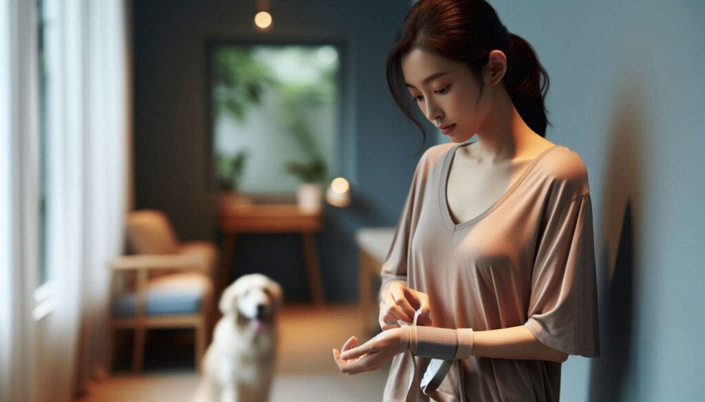 강아지 산책 시간 얼마나 해야 할까 상황에서 보호자와 함께 걷는 모습