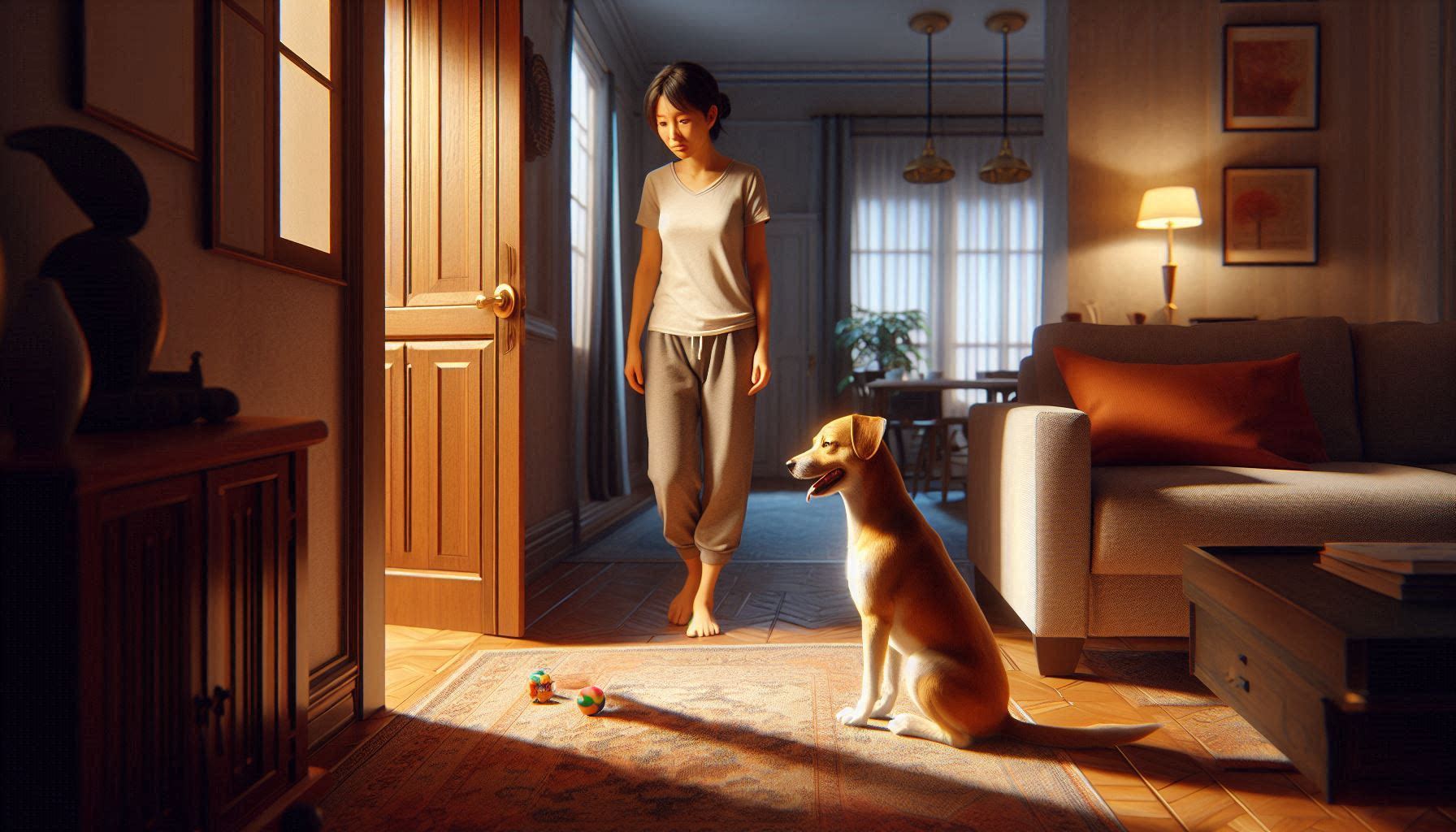 강아지 분리불안 해결 방법으로 혼자 남겨졌을 때 불안해하는 모습