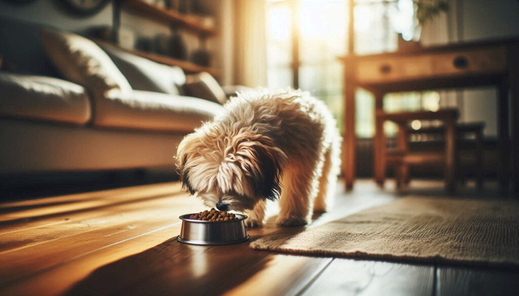 강아지 설사해서 힘들어하는 모습