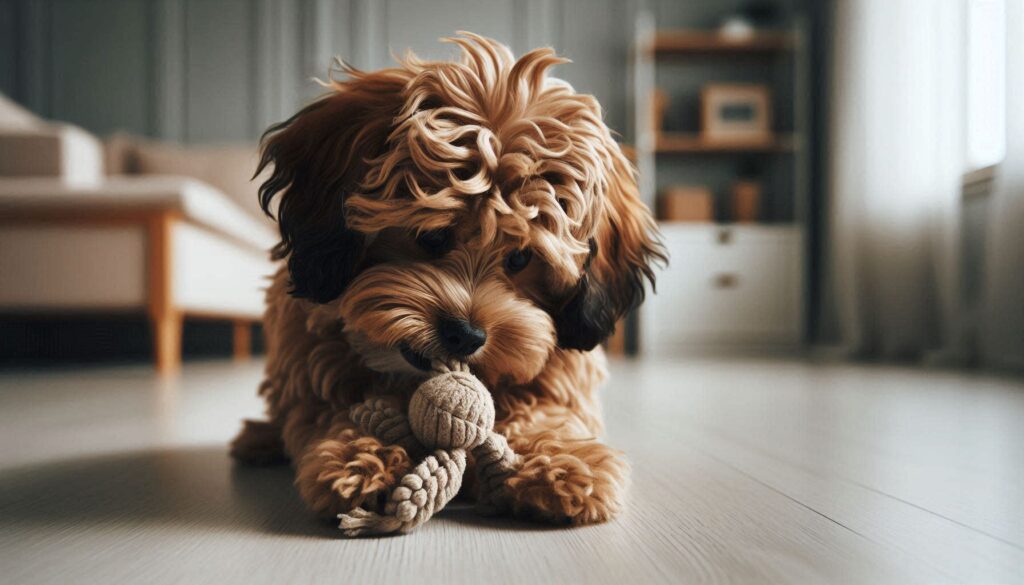 강아지 물어뜯는 행동 교정 방법 스트레스 물기 모습