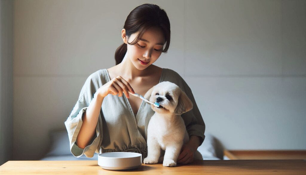 강아지 치아관리 실제 양치 장면 설명