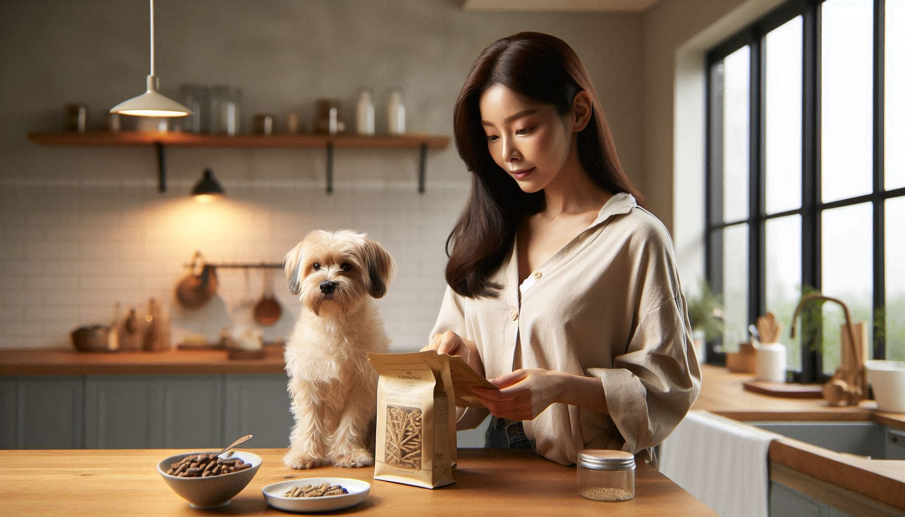 강아지 설사가 계속될 때 상태를 관찰하며 보호자가 병원 방문을 준비하는 모습