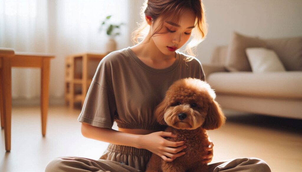 강아지 열 날 때 대처 방법 체온 체크 장면