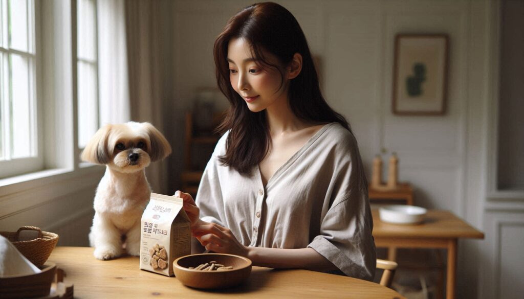 강아지 간식 추천 기준 비교하는 장면
